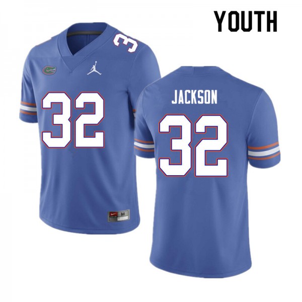 Youth #32 N'Jhari Jackson Florida Gators College Football Jersey Blue